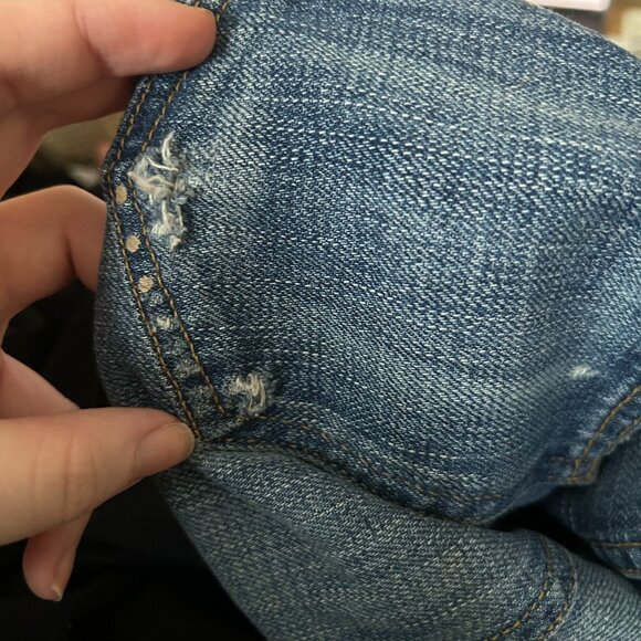 Current/Elliott The Super Slouchy Skinny Super Love Destroy with Paint Jeans 27 - Picture 11 of 13